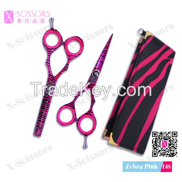 China Hair Scissor Colorful Teflon coated Hairdressing Scissor, Thinning scissors E2T