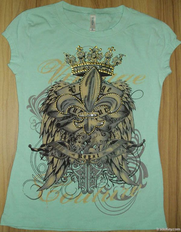 lady's cotton printing t-shirt