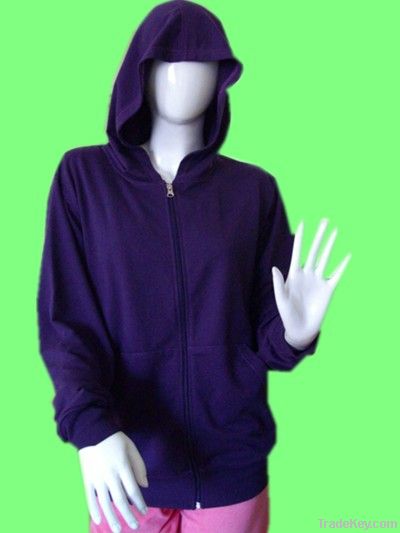 purple cotton zipper hoody