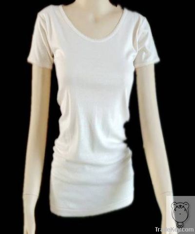 white blank round neck cotton t-shirt
