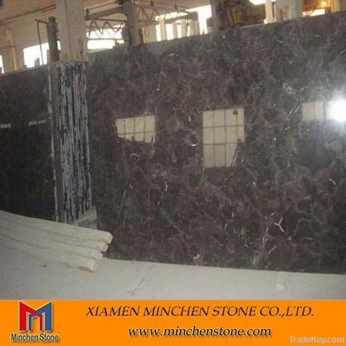 Dark Emperador marble slab