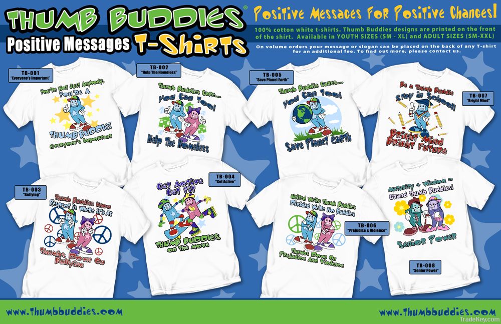 Thumb Buddies Positive Messages T-shirts
