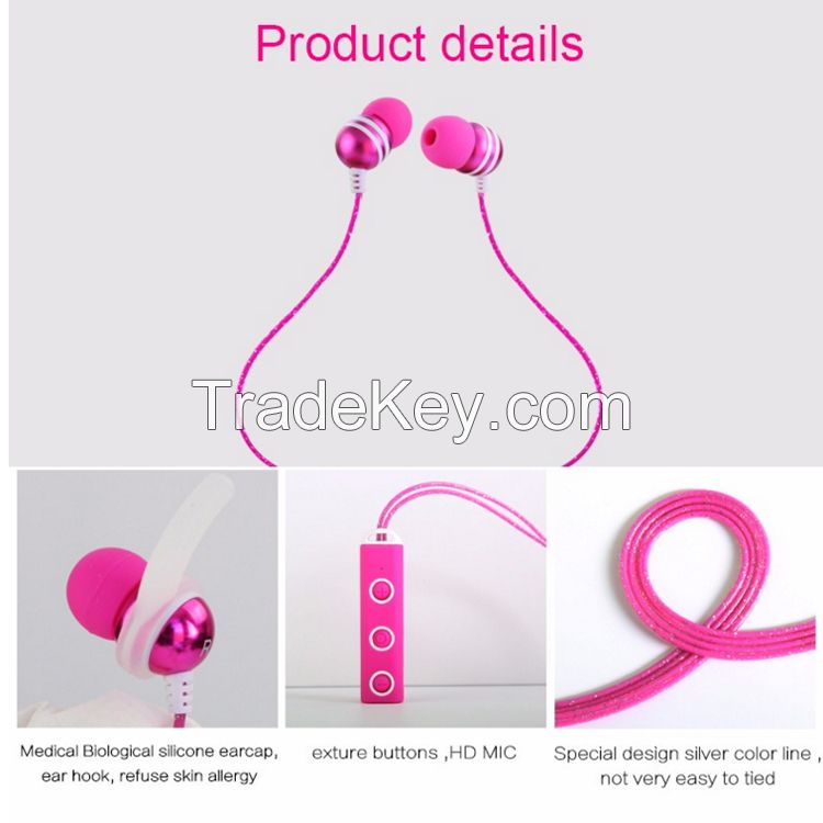 Noise Cancelling and Ear Hook wireless bluetooth earphones for sport