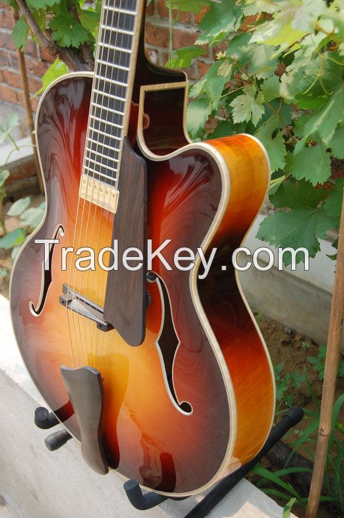 17inch Fully Handmade With Solid Wood Cutaway Jazz Guitar