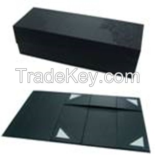 Black foldable cardboard fast food boxes