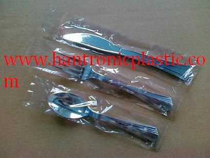 Disposable plastic silver coated cutlery