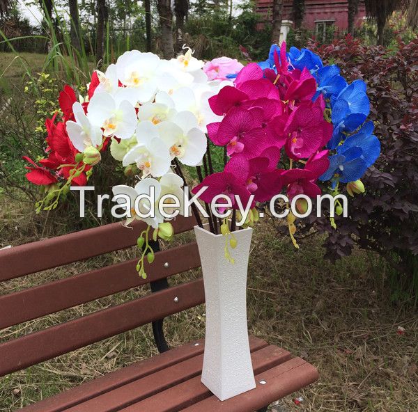 NEW 10pcs/lot 100cm Long Wedding Phalaenopsis Butterfly Moth Orchid Wedding Decorative Artificial Flowers