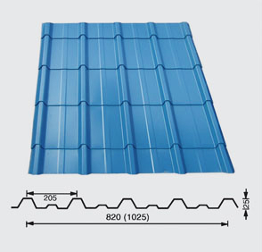 color coated corrugated steel sheet (Archaize glazed tile)