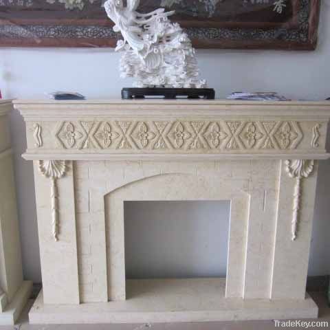 natural marble fireplace