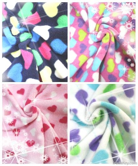 100% polyester printed polar fleece fabric