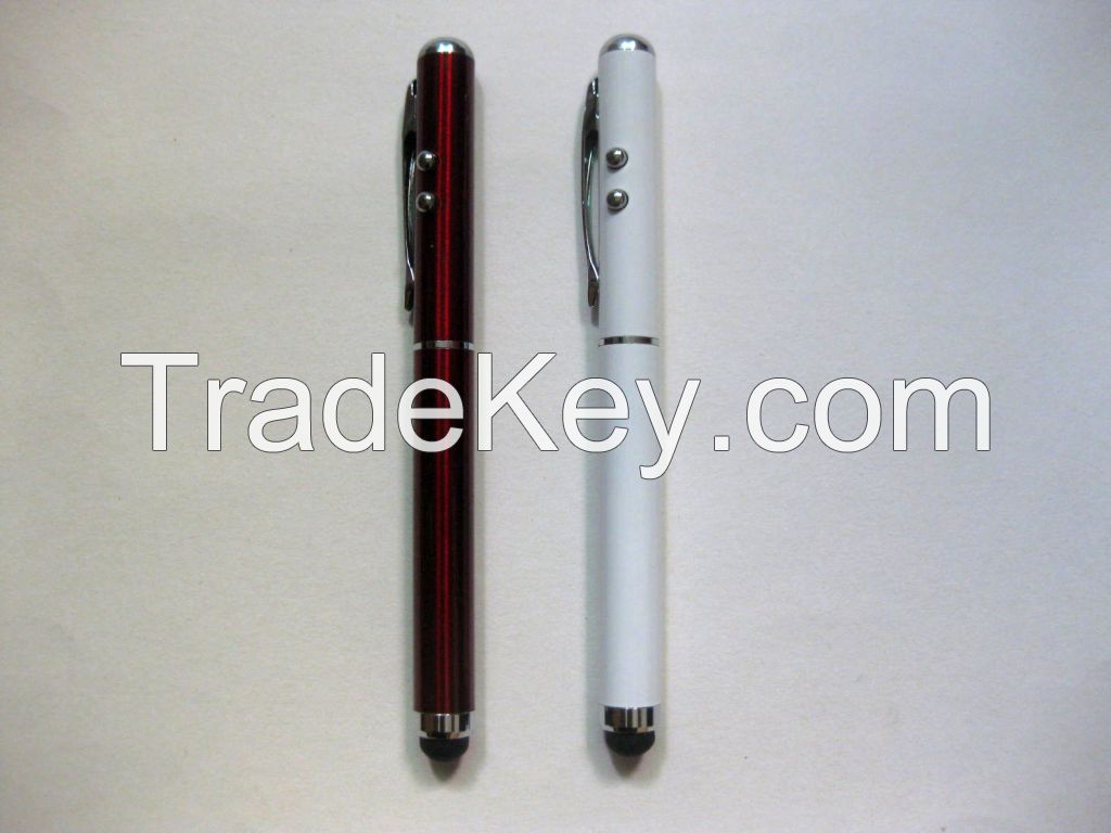 Dual-use laser capacitance  touch pen for smart phones, tablet PC