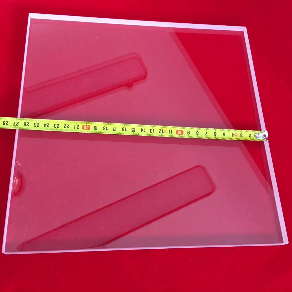 Transparent square quartz glass sheet in various size