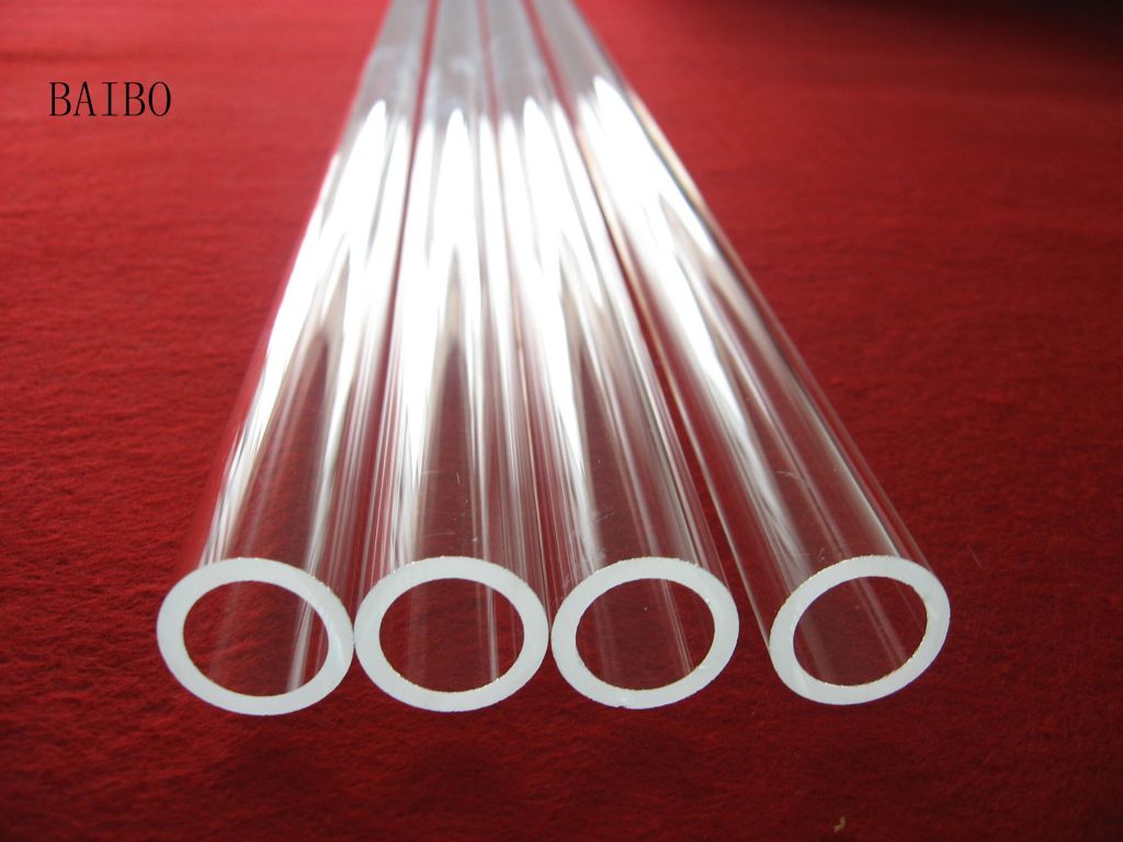 Polishing clear quartz glass tube 