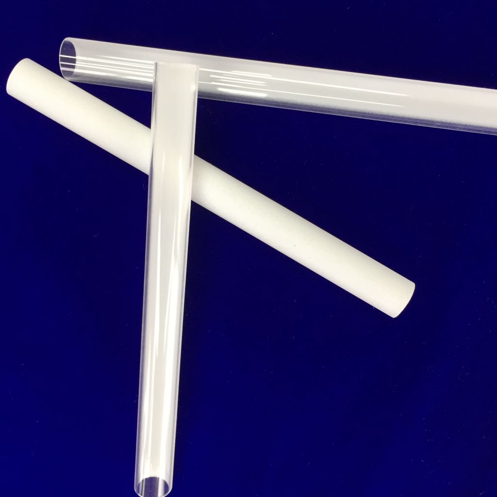 China supplier white plated quartz glass pipe