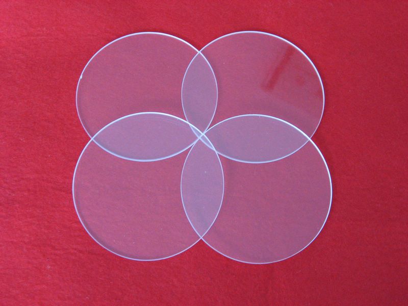 Transparent quartz glass disc in various size