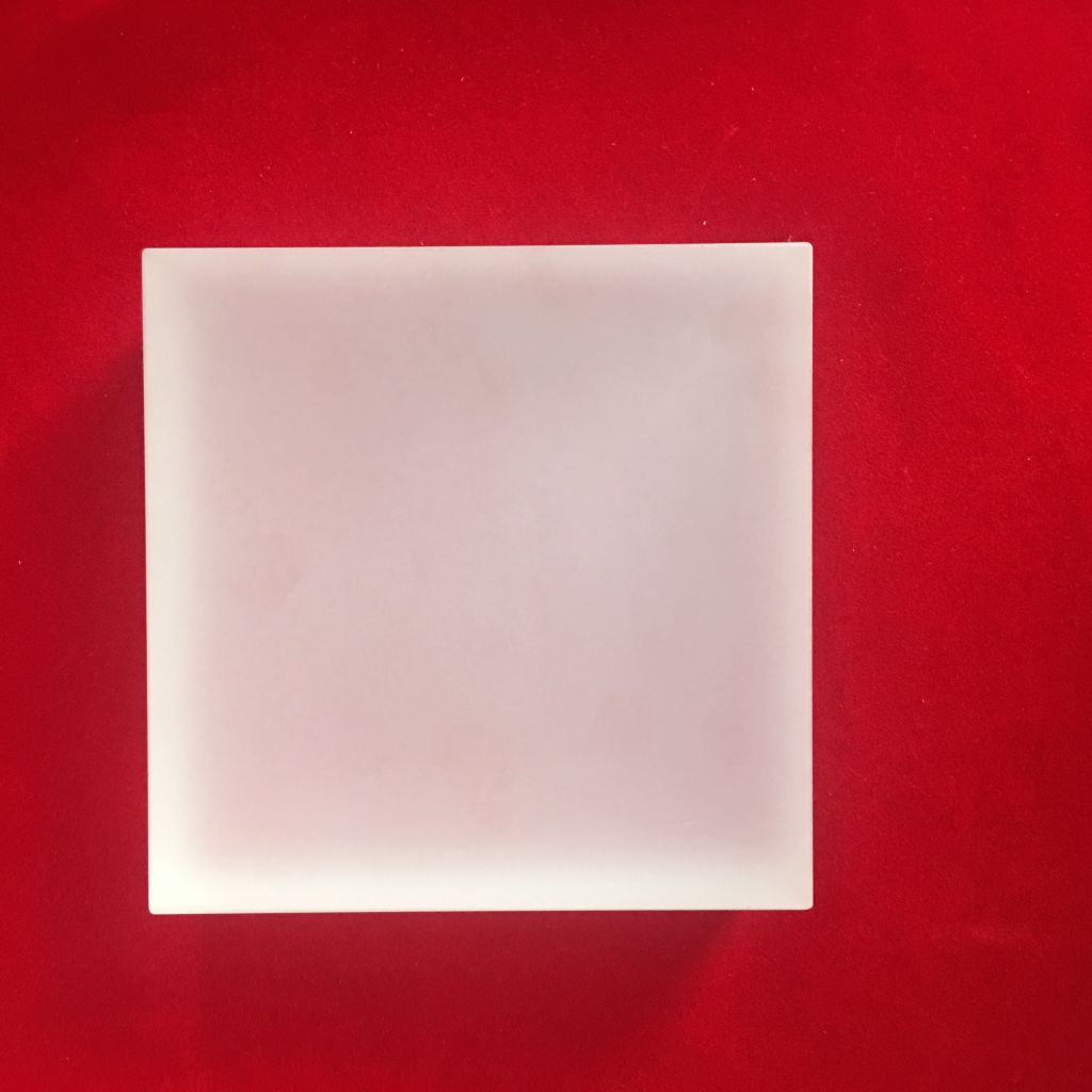 Frosted square quartz glass plate
