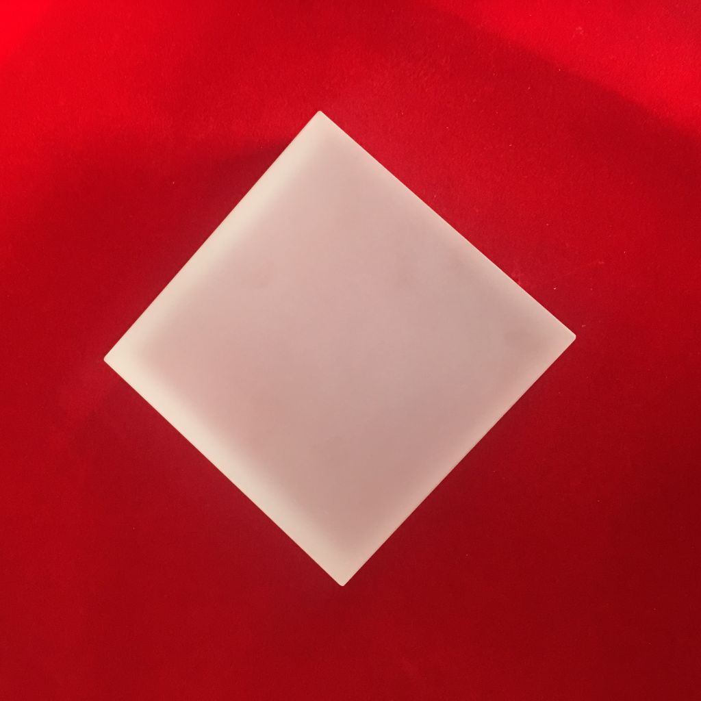 Frosted square quartz glass plate