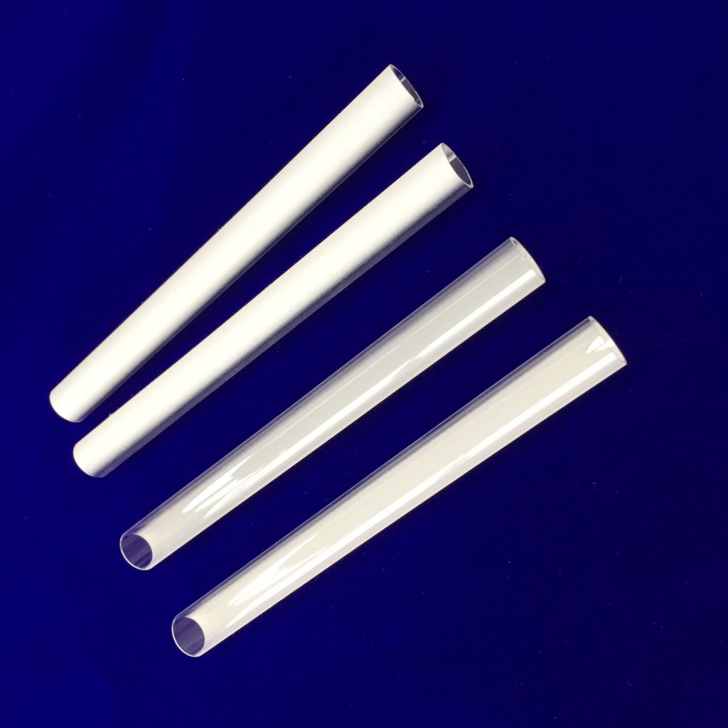 Customized white plated quartz glass tube