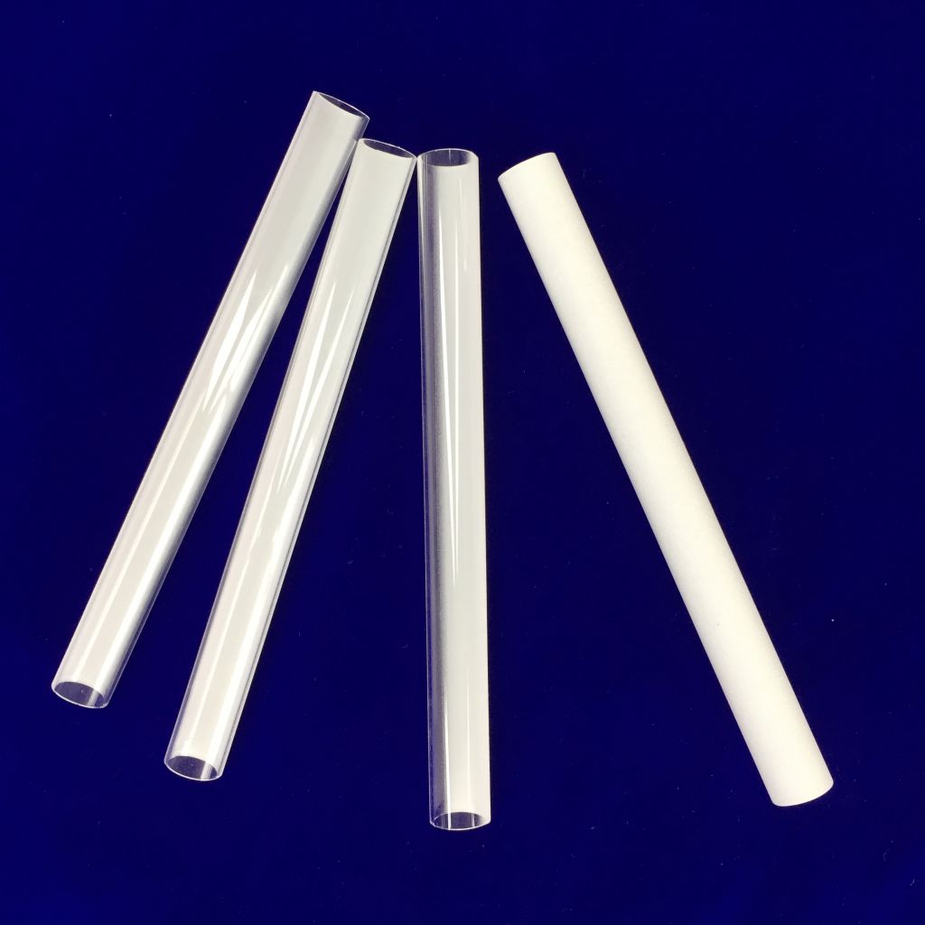 China supplier white plated quartz glass pipe