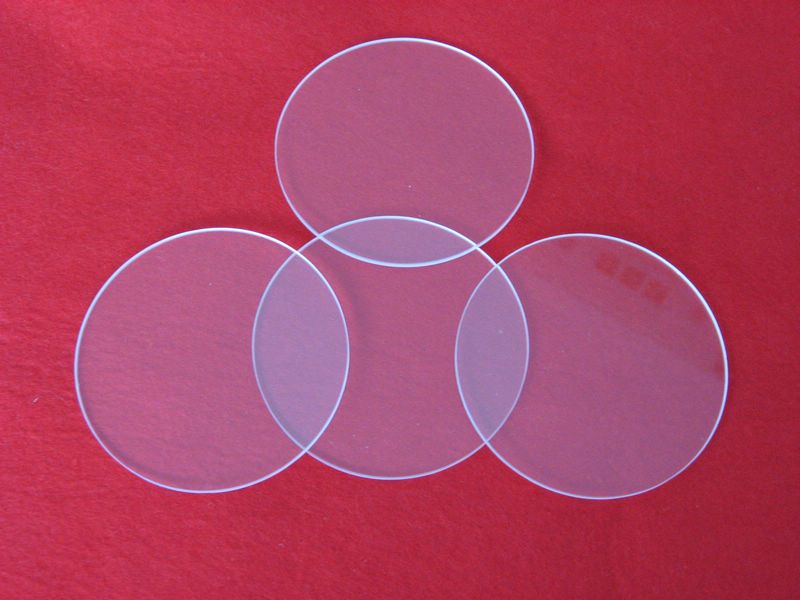 Transparent quartz glass disc in various size