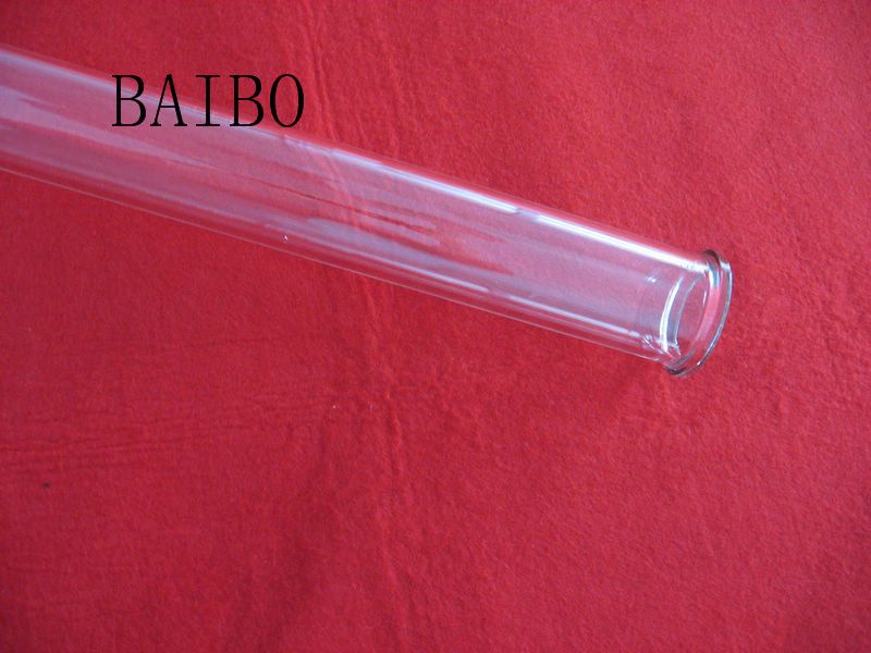 Clear quartz glass tube with flange