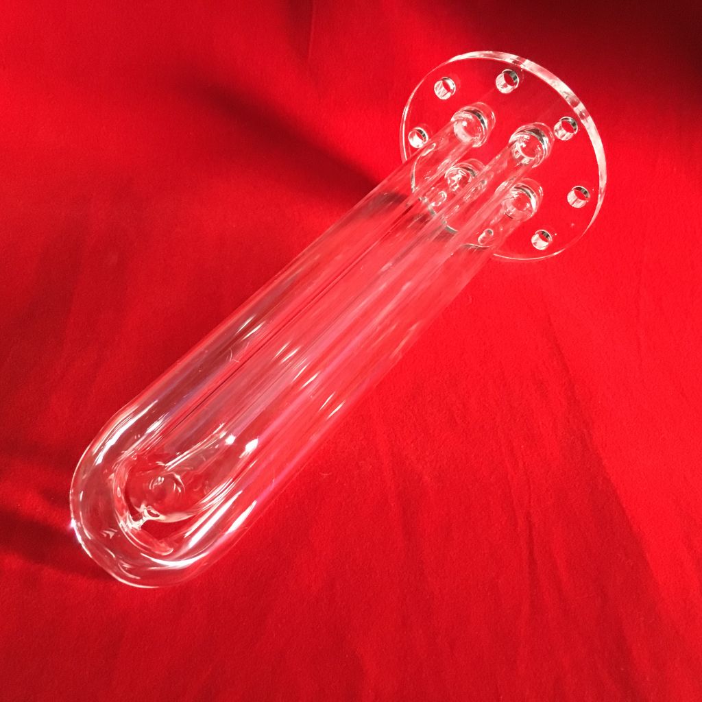 HIgh quality U shape quartz glass tube with flange
