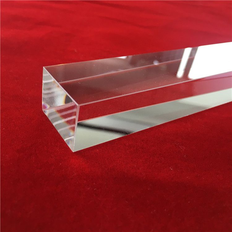 Clear square quartz glass rod