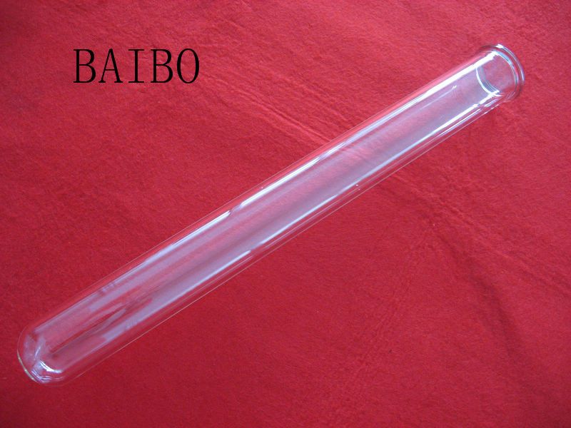 Clear quartz glass tube with flange