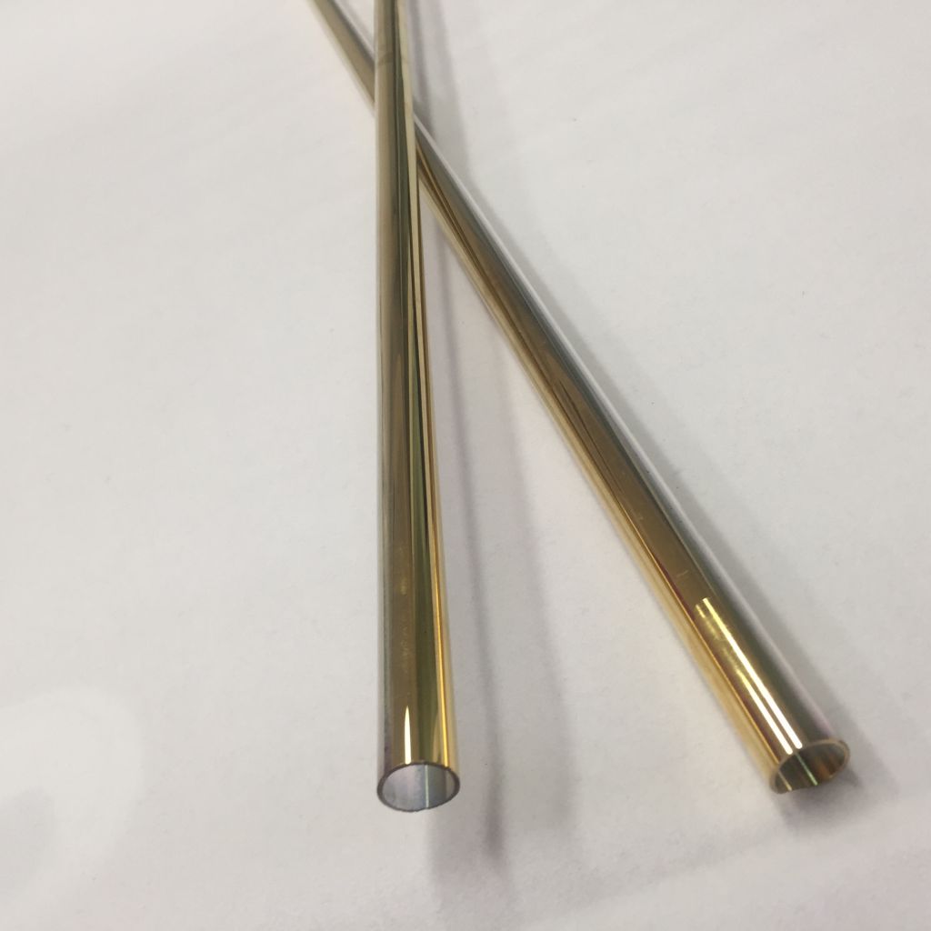 Heat resistant gold plated quartz tube