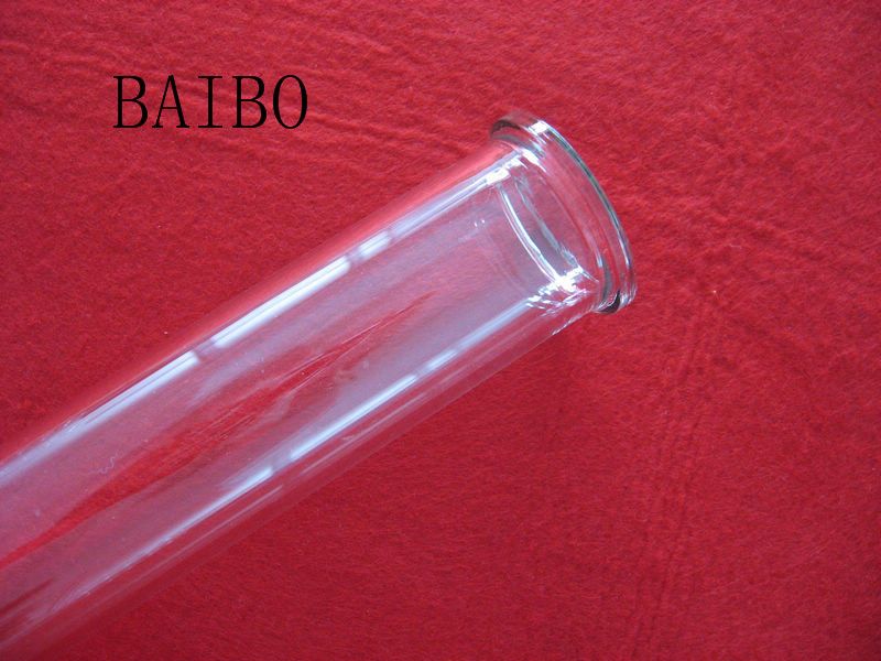 Clear quartz glass tube with flange