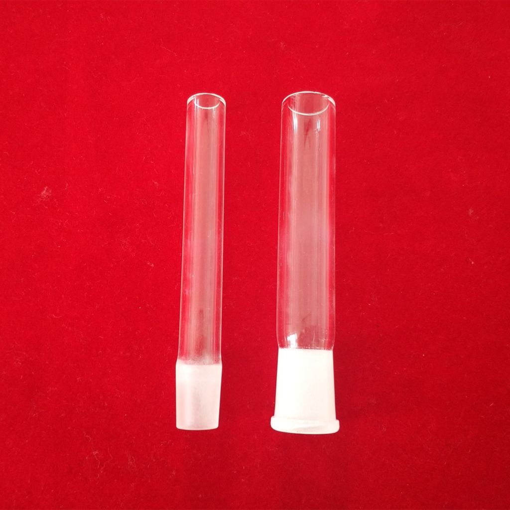 Customized male and female quartz glass tube