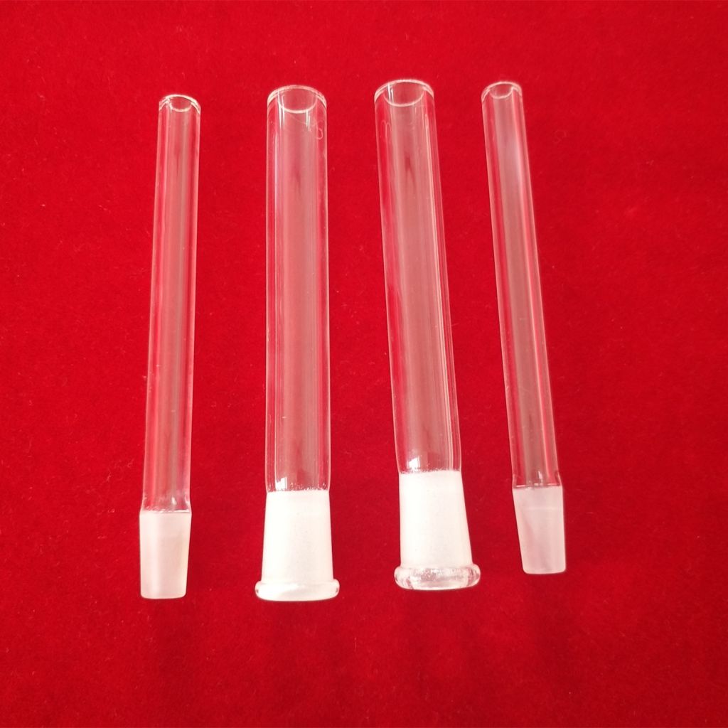Customized male and female quartz glass tube