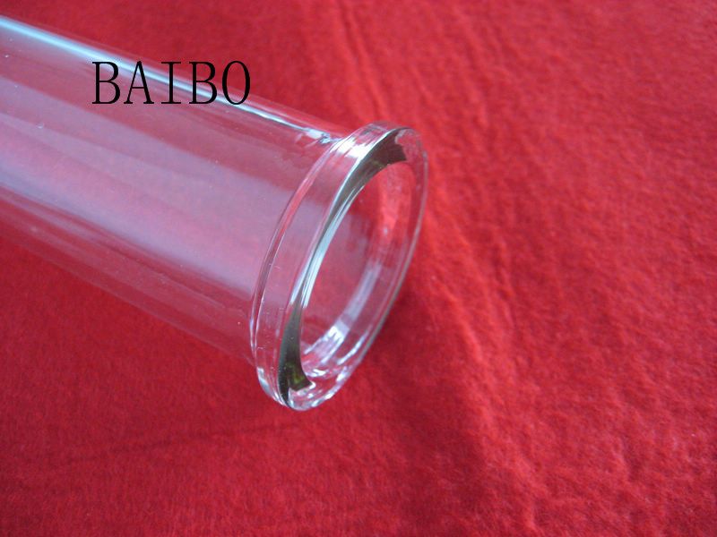 Clear quartz glass tube with flange