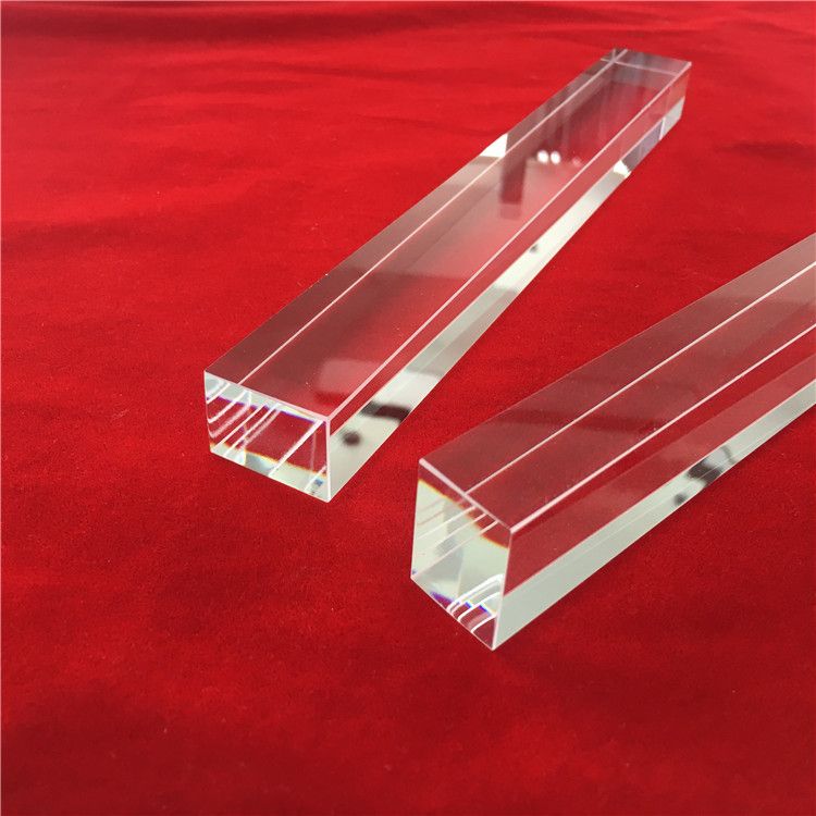 Clear square quartz glass rod