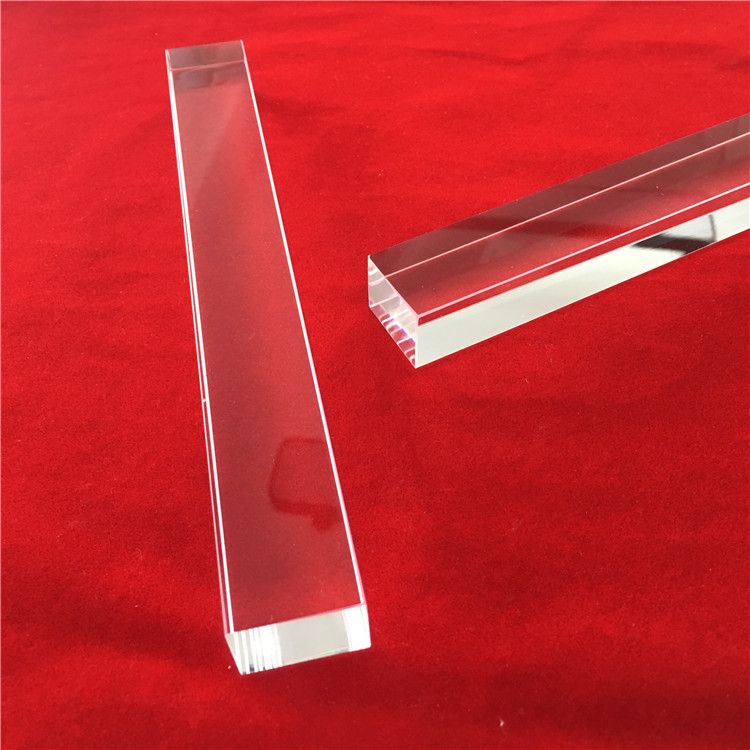 Clear square quartz glass rod