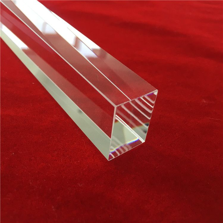 Clear square quartz glass rod