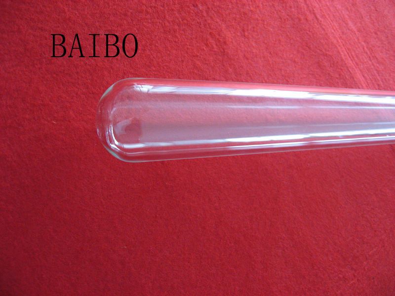 Clear quartz glass tube with flange