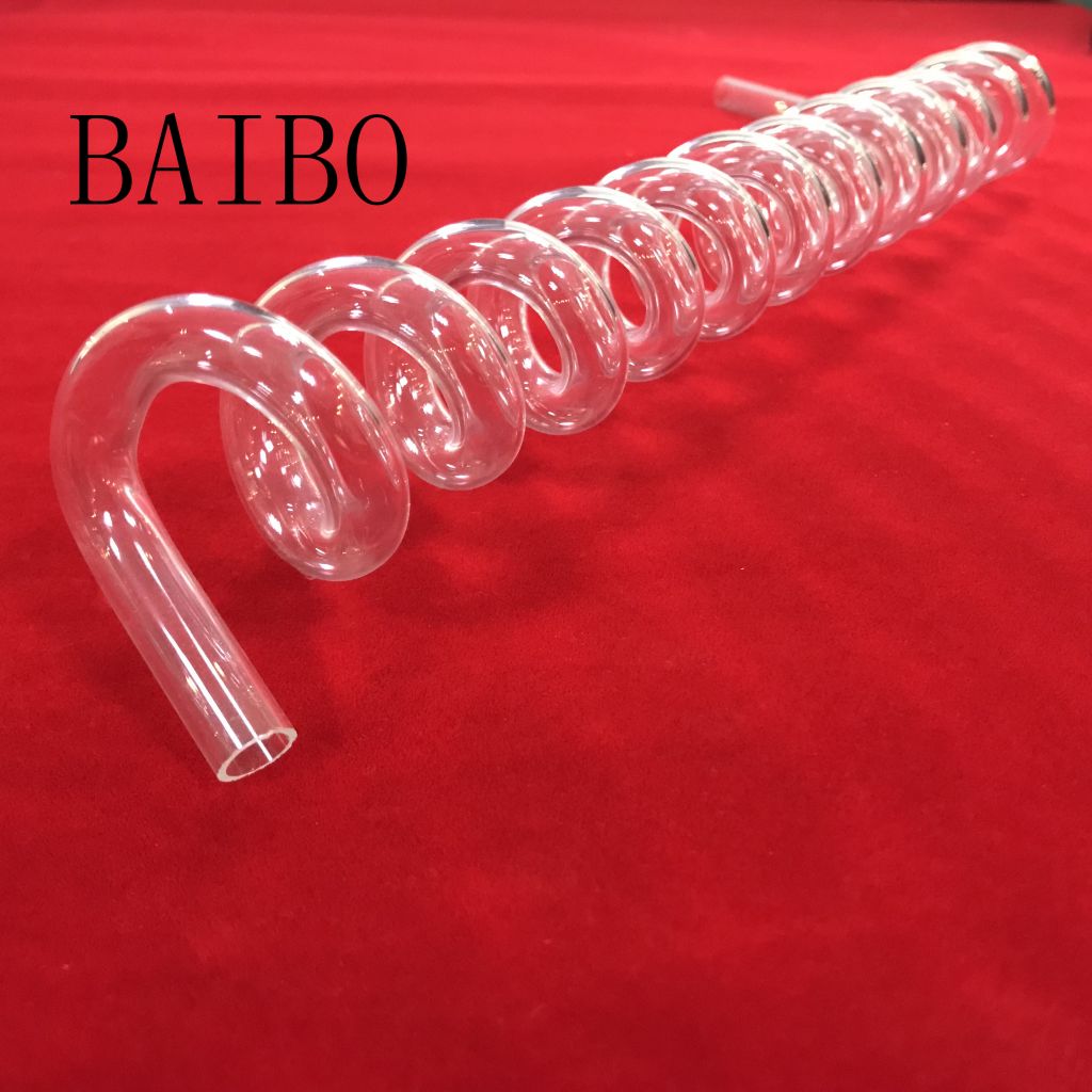 Clear spiral quartz glass pipe