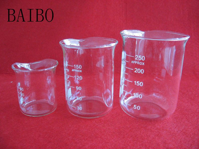 High purity 250ml borosilicate glass beaker