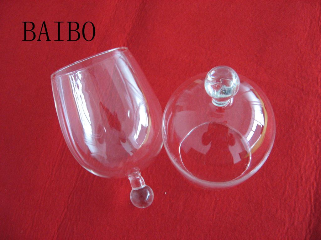 Heat resistant clear borosilicate glass bell jar