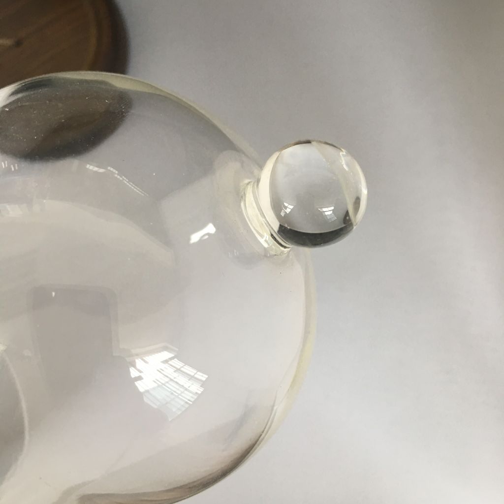 Borosilicate glass bell jar with wooden base