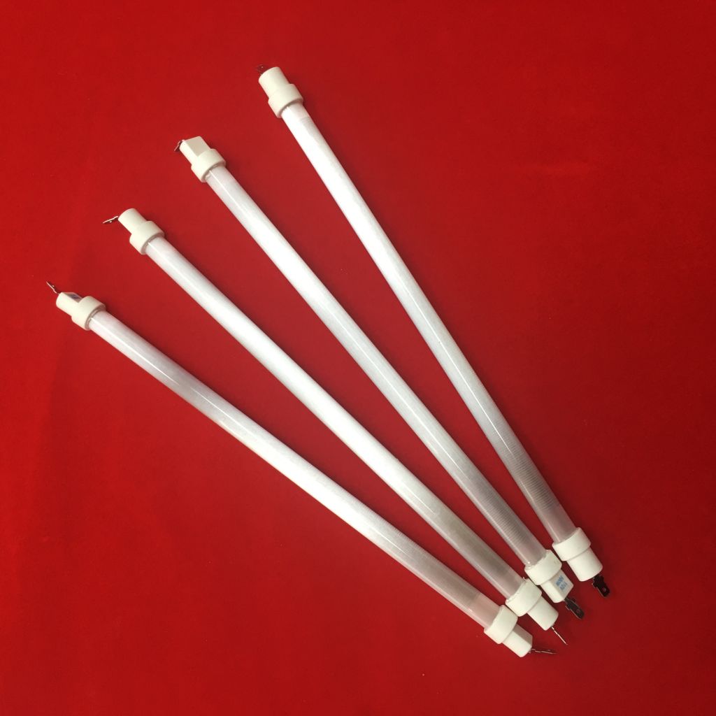 Heat resistant milky white quartz heating tube