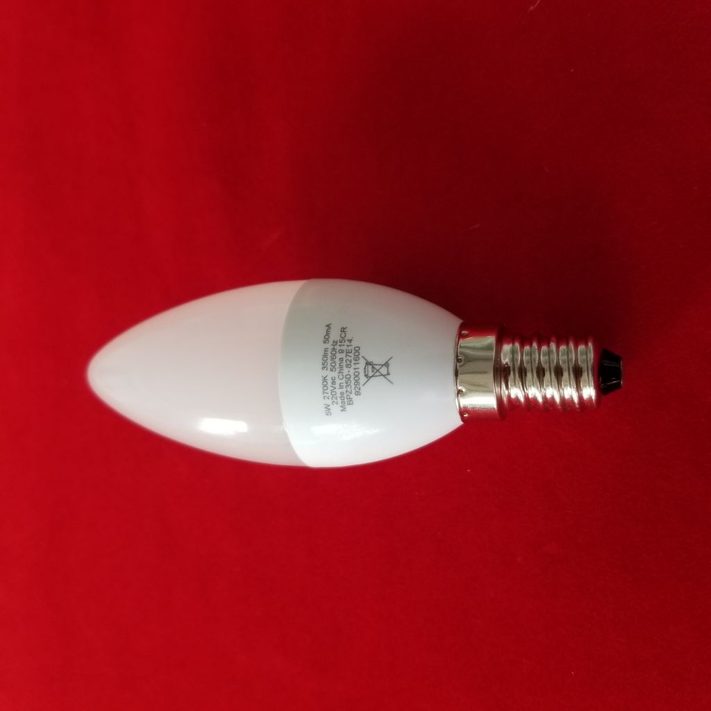 C37-6W 175-265V E14 LED plastic light bulb