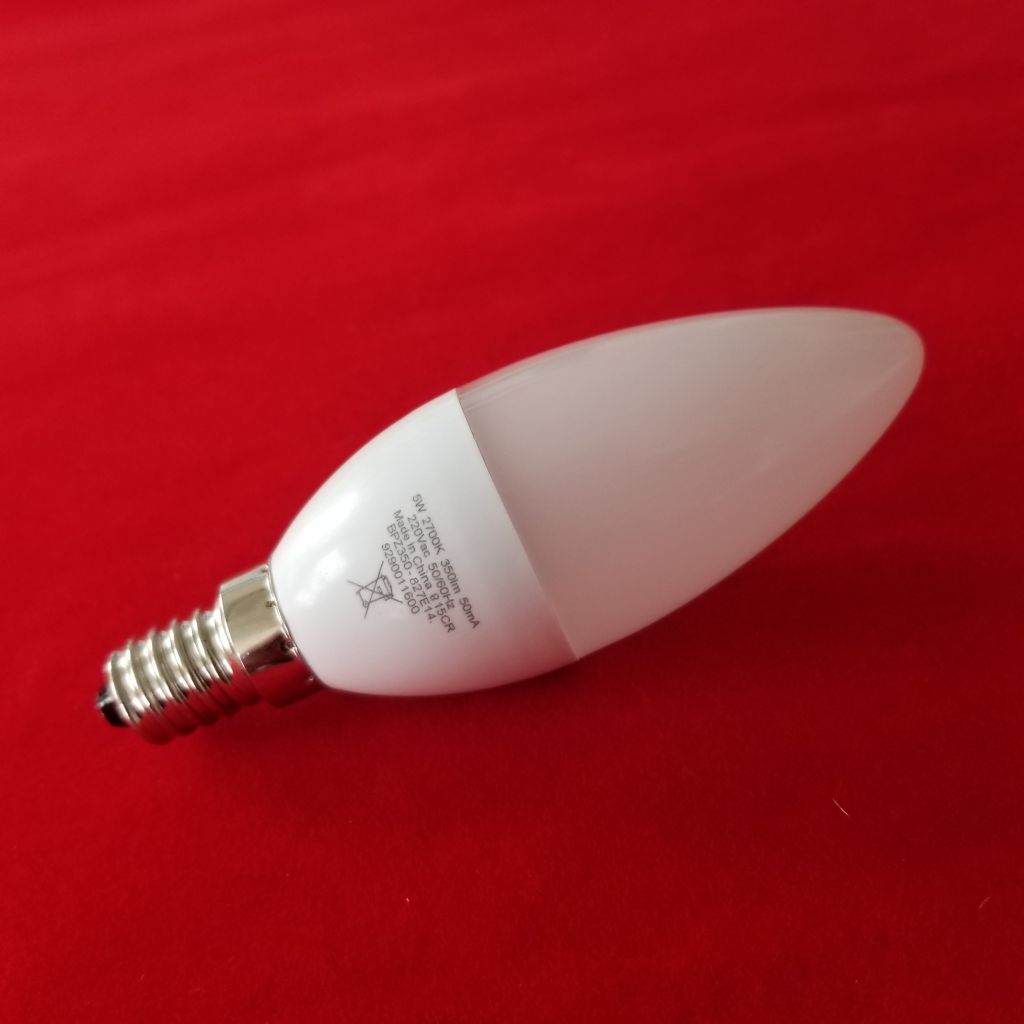 C37-6W 175-265V E14 LED plastic light bulb