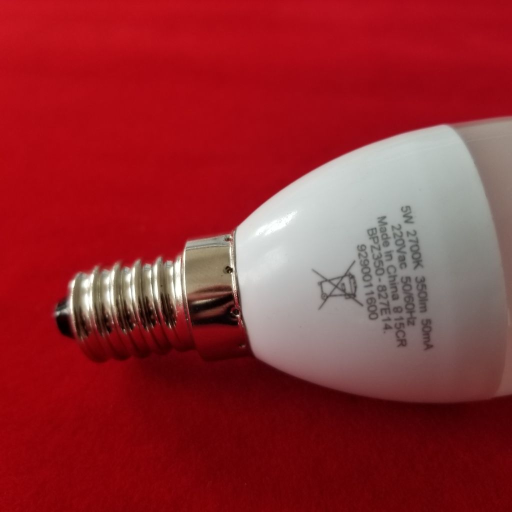 C37-4W 175-265V E14 LED plastic light bulb