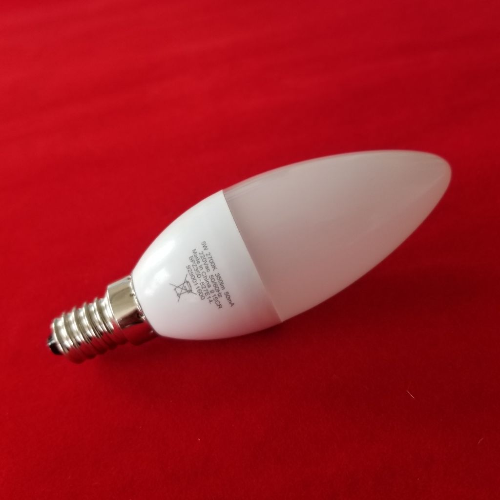 C37-5W RC 220-240V E14 LED plastic light bulb