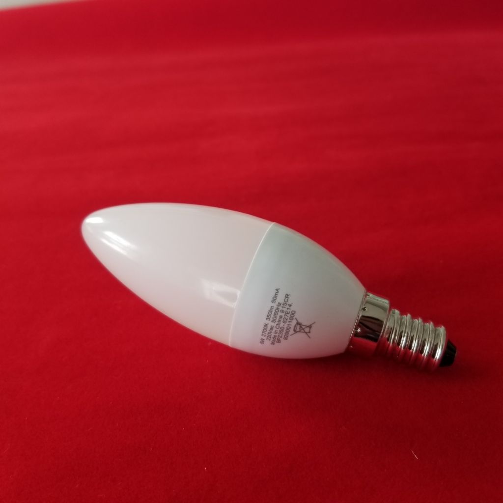 C37-6W 175-265V E14 LED plastic light bulb