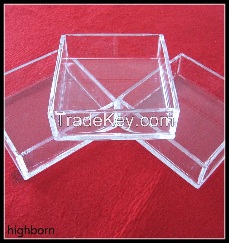 heat resistant clear quartz glass container