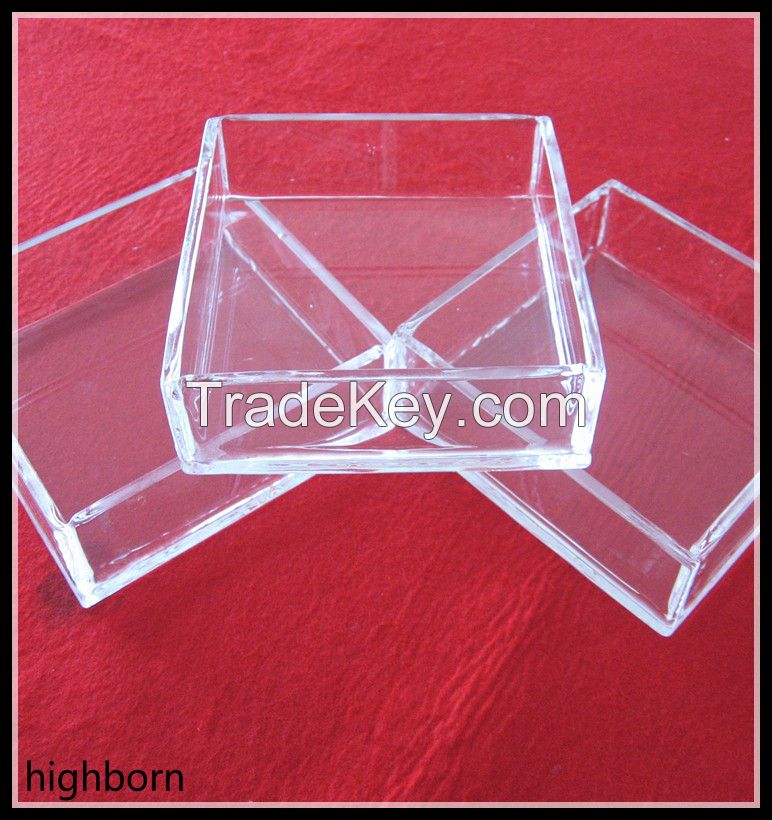hot selling transparent silica glass container supplier