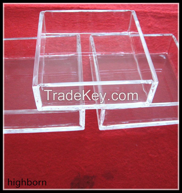 clear quartz glass melting container